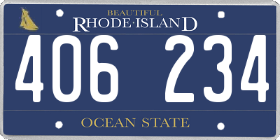 RI license plate 406234