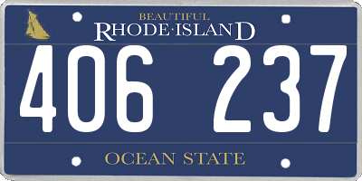 RI license plate 406237
