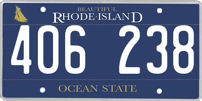 RI license plate 406238