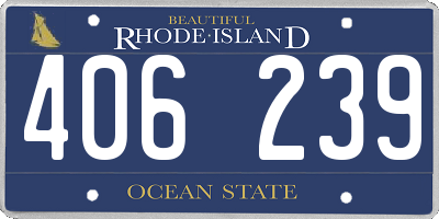 RI license plate 406239