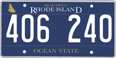 RI license plate 406240