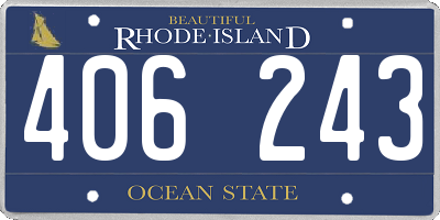 RI license plate 406243