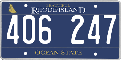RI license plate 406247