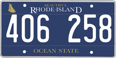 RI license plate 406258