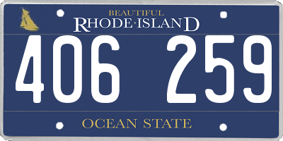 RI license plate 406259