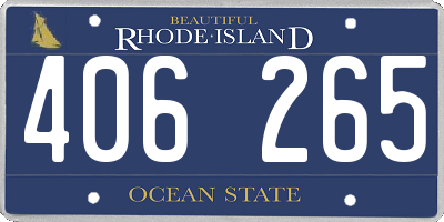RI license plate 406265