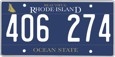 RI license plate 406274