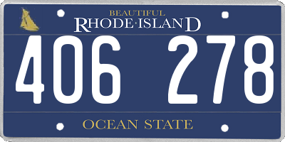 RI license plate 406278