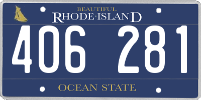 RI license plate 406281