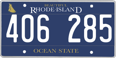 RI license plate 406285