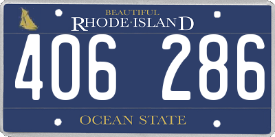RI license plate 406286