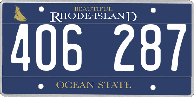 RI license plate 406287