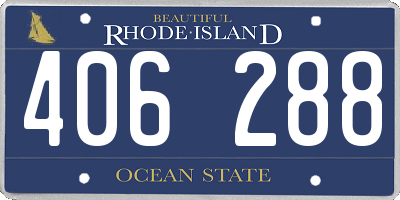 RI license plate 406288
