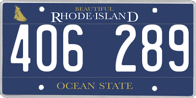 RI license plate 406289