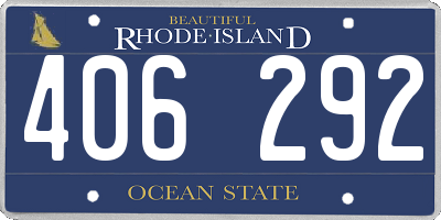 RI license plate 406292