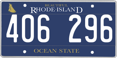 RI license plate 406296