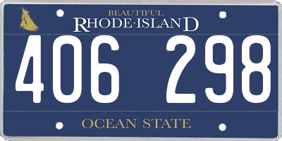 RI license plate 406298