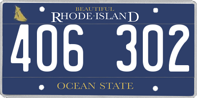 RI license plate 406302