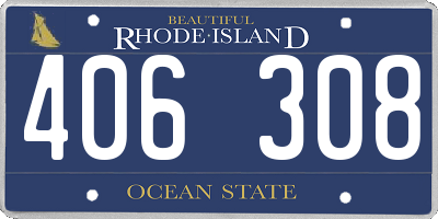 RI license plate 406308