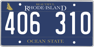RI license plate 406310