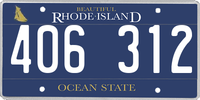 RI license plate 406312
