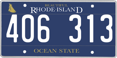 RI license plate 406313