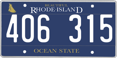 RI license plate 406315