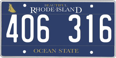 RI license plate 406316