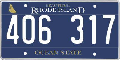 RI license plate 406317