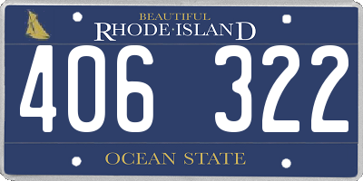 RI license plate 406322