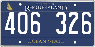 RI license plate 406326
