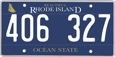 RI license plate 406327