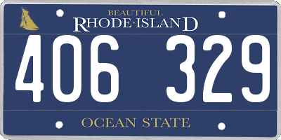 RI license plate 406329
