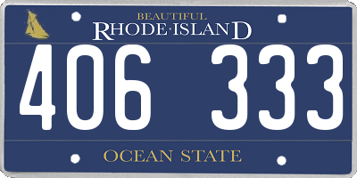 RI license plate 406333