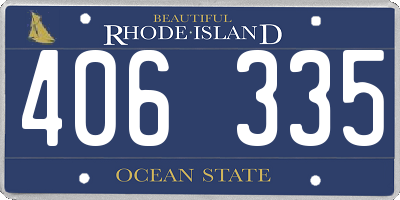RI license plate 406335