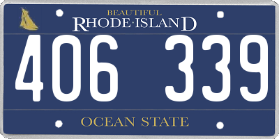 RI license plate 406339