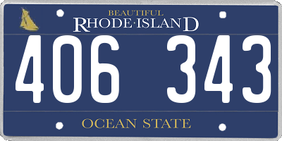 RI license plate 406343