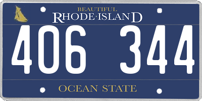 RI license plate 406344