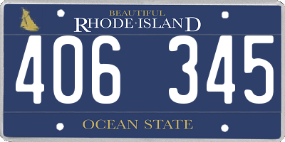 RI license plate 406345