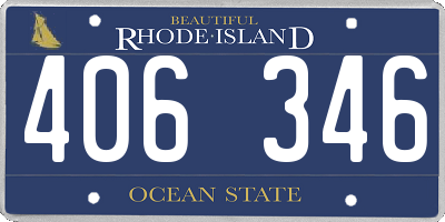 RI license plate 406346