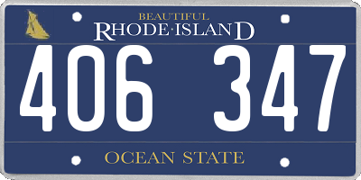 RI license plate 406347
