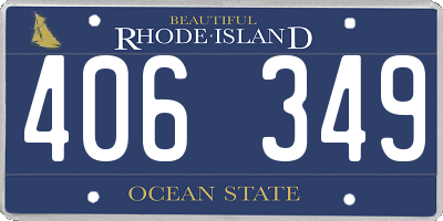 RI license plate 406349