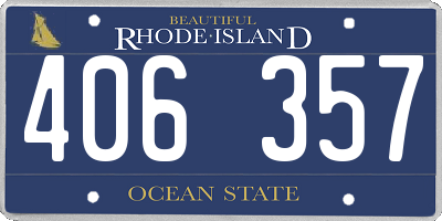 RI license plate 406357