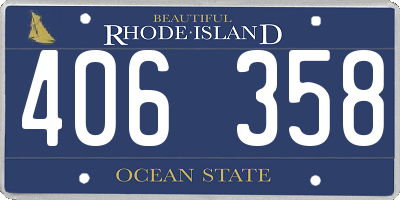RI license plate 406358