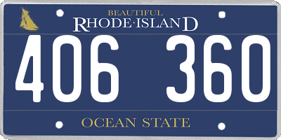RI license plate 406360
