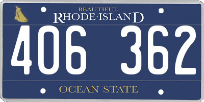 RI license plate 406362