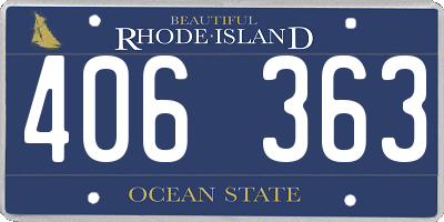 RI license plate 406363