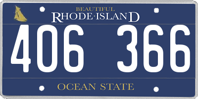 RI license plate 406366
