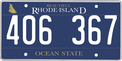 RI license plate 406367