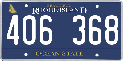 RI license plate 406368